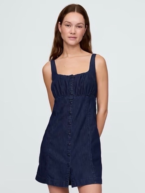 GAP Dresses & Skirts - GAP UltraSoft Denim Square-Neck Mini Dress Vacation Outfit Small